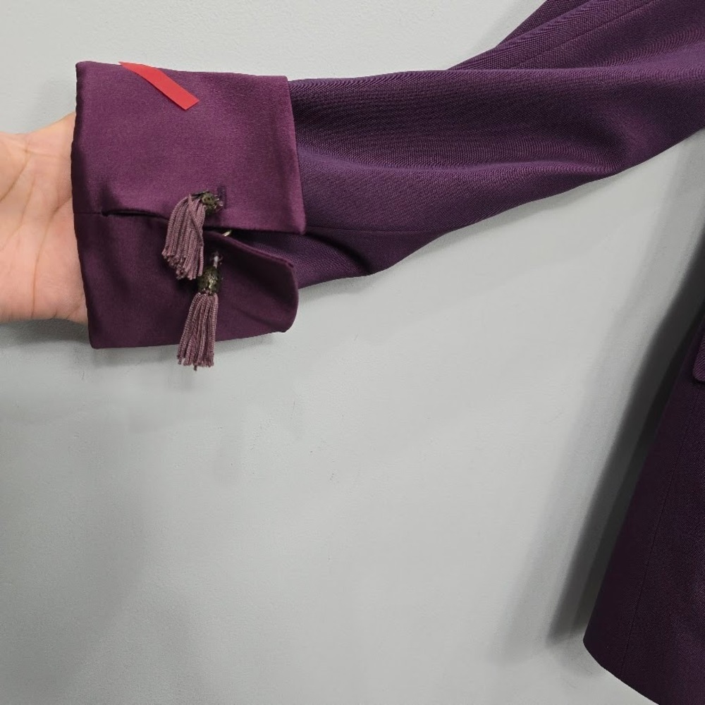 Escada Women Wool Silk Wool Blend Blazer Jacket Purple Size 42 L Office *Flaws - Picture 6 of 16